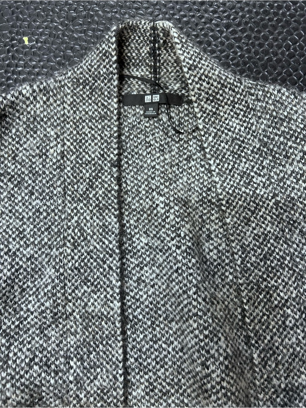 Uniqlo Longline Black/Grey Marled Sweater Coat XS - Picture 3 of 3